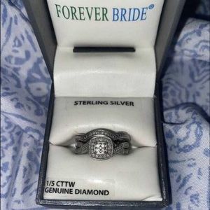 Forever Bride Sterling Silver Bridal Set